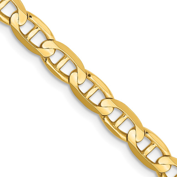 22" 10k Yellow Gold 4.5mm Concave Anchor Chain