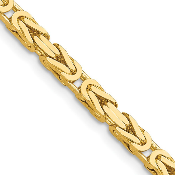 18" 10k Yellow Gold 3.25mm Byzantine Chain