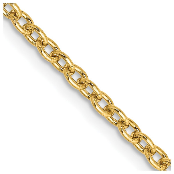 24" 10k Yellow Gold 2.4mm Round Open Link Cable Chain