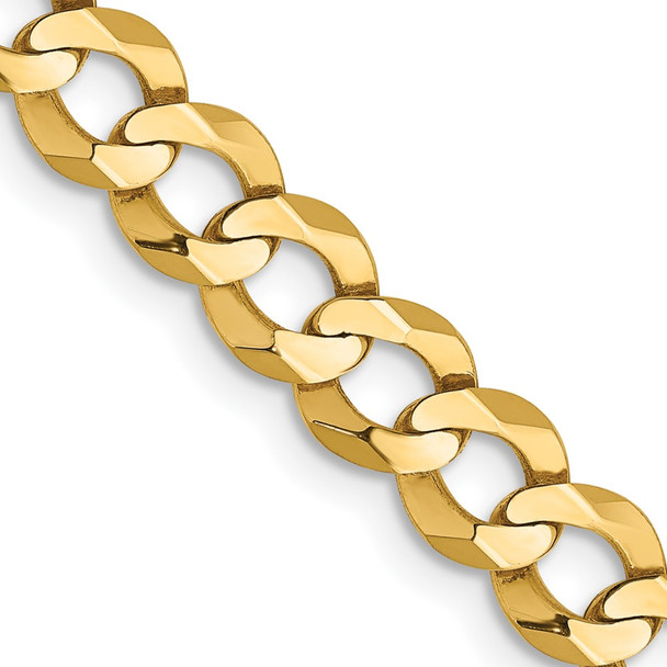 20" 10k Yellow Gold 5.9mm Lightweight Flat Cuban Chain