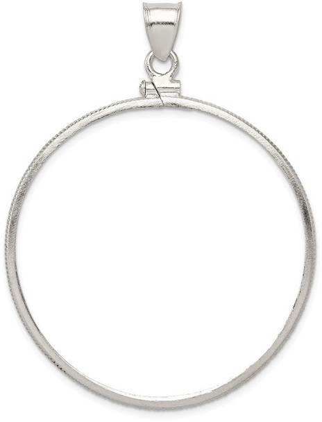 Sterling Silver 40.6 x 3.1mm Plain Coin Bezel Pendant