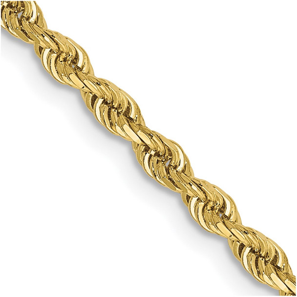 22" 10k Yellow Gold 2.75mm Diamond-cut Quadruple Rope Chain