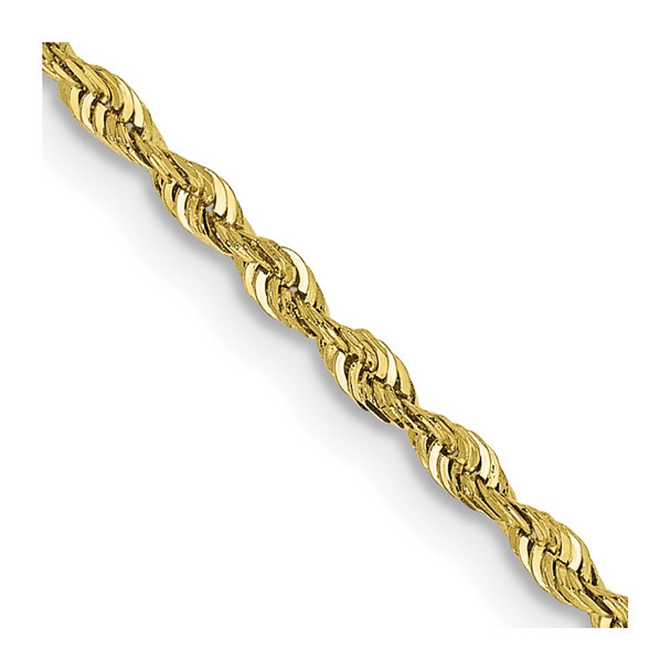 24" 10k Yellow Gold 1.85mm Diamond-cut Quadruple Rope Chain