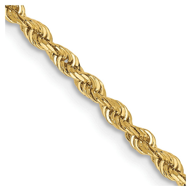 24" 10k Yellow Gold 2.25mm Diamond-cut Quadruple Rope Chain