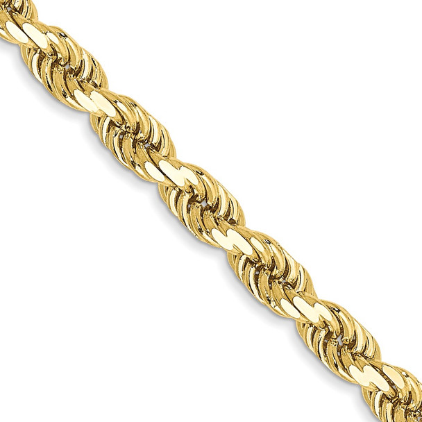 16" 10k Yellow Gold 3.5mm Diamond-cut Rope Chain