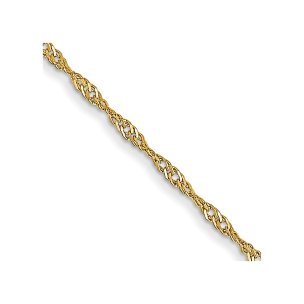18" 10k Yellow Gold 1mm Carded Singapore Chain