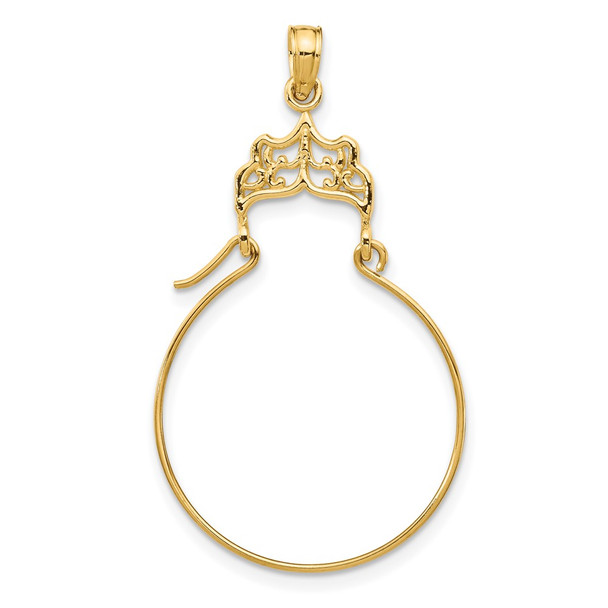 10K Yellow Gold Filigree Charm Holder Pendant