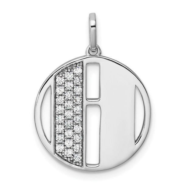 14K White Gold Gatsby Diamond Initial H Charm