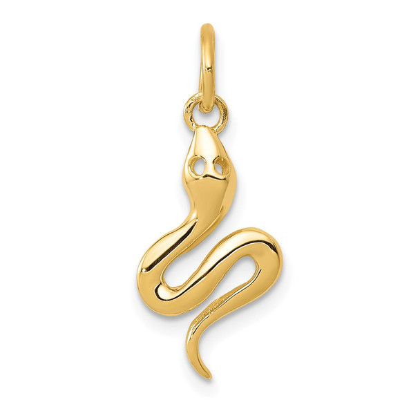 10K Yellow Gold Solid Polished Snake Charm