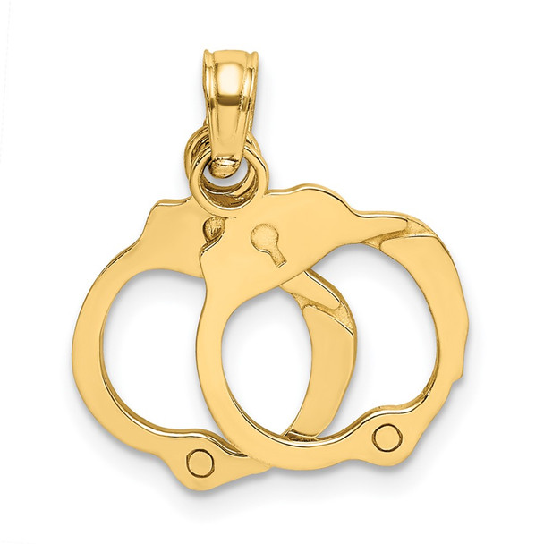 10K Yellow Gold Moveable Handcuffs Charm