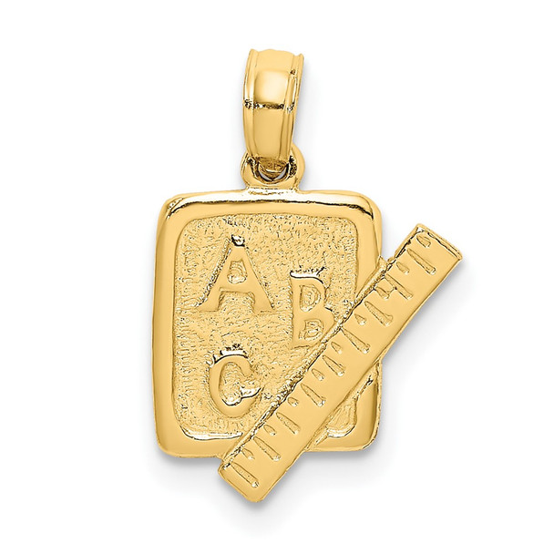 10K Yellow Gold School Book and Ruler Charm