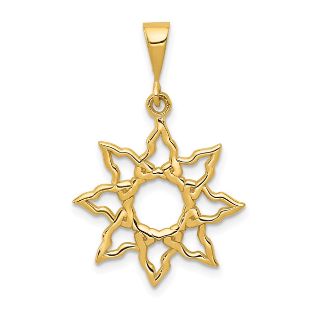 10K Yellow Gold Sun Charm 10K3197