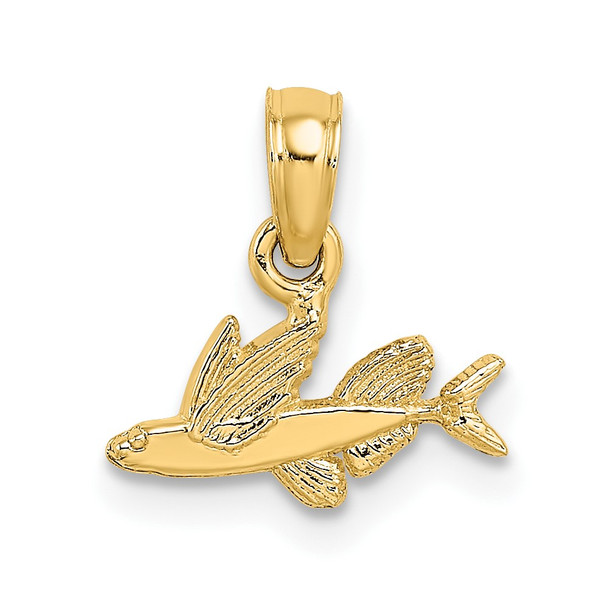 10K Yellow Gold Mini Flying Fish Charm