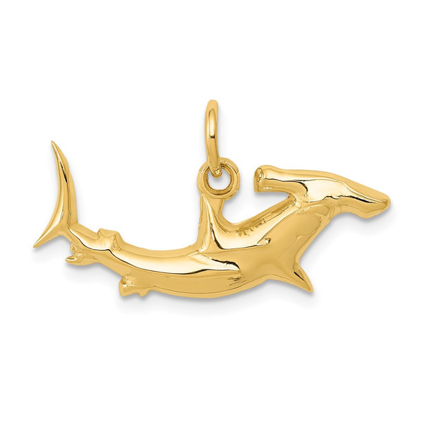 10K Yellow Gold Hammerhead Shark Charm