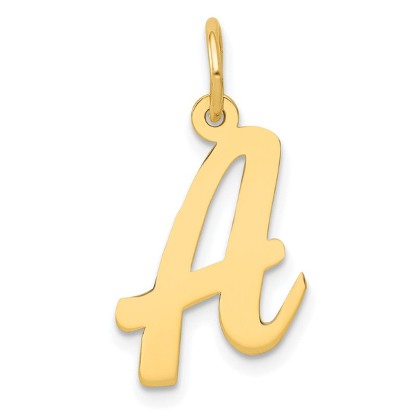 10K Yellow Gold Medium Script Letter A Initial Charm