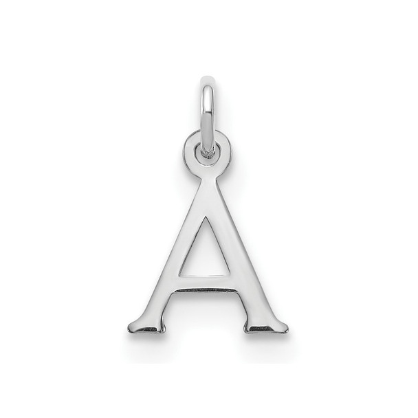 10k White Gold Cutout Letter A Initial Charm