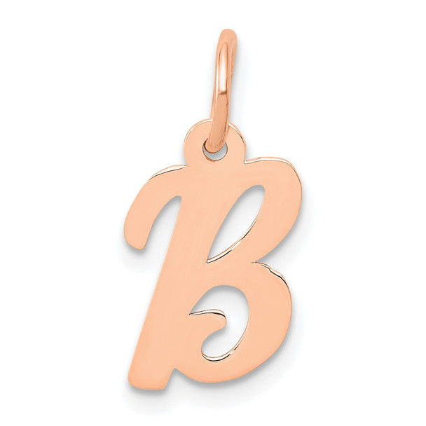 14k Rose Gold Small Script Letter B Initial Charm