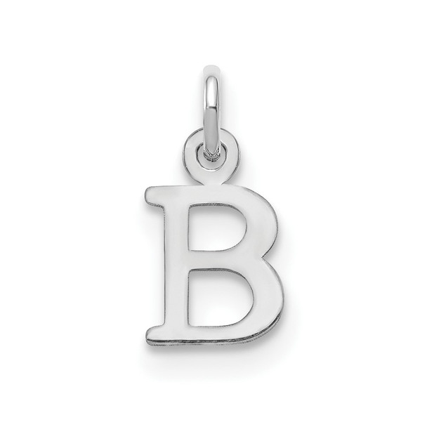 10k White Gold Cutout Letter B Initial Charm