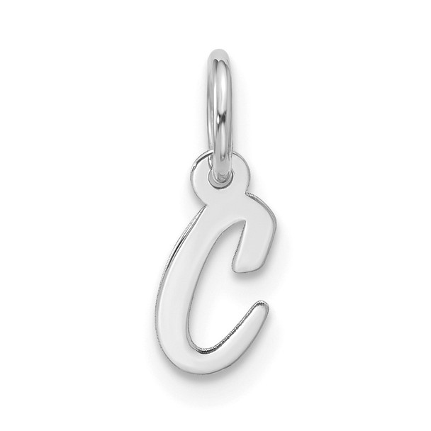 10k White Gold Small Script Initial C Charm 10WC1556C