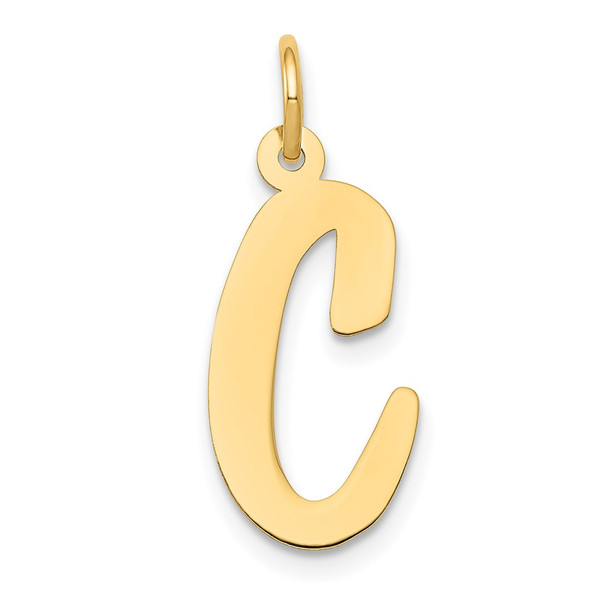 10K Yellow Gold Large Script Letter C Initial Charm