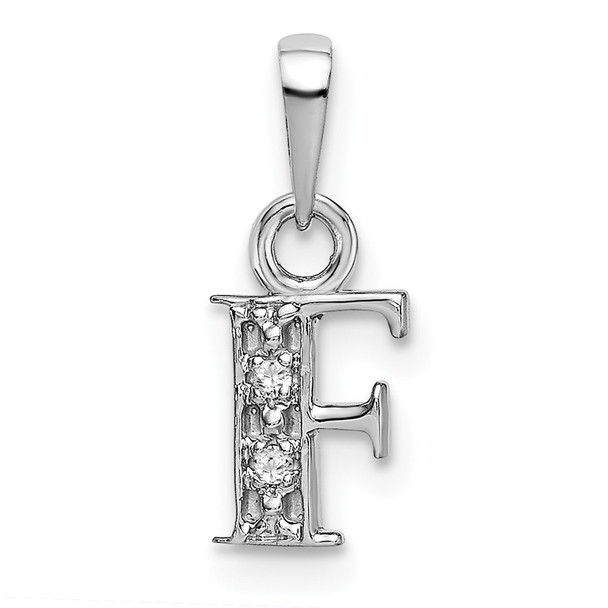 10k White Gold Initial F Charm 10YC251F