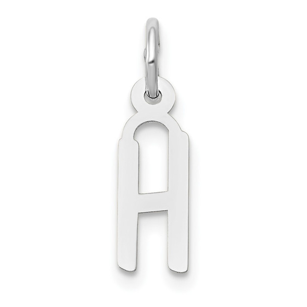 10k White Gold Small Slanted Block Initial H Charm