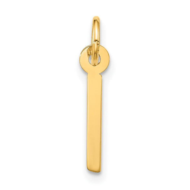 10K Yellow Gold Large Slanted Block Initial I Charm