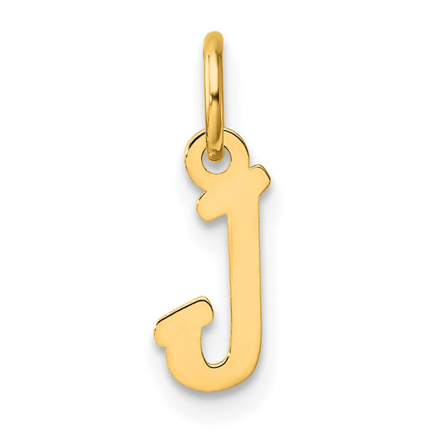 14K Yellow Gold Small Script Letter J Initial Charm