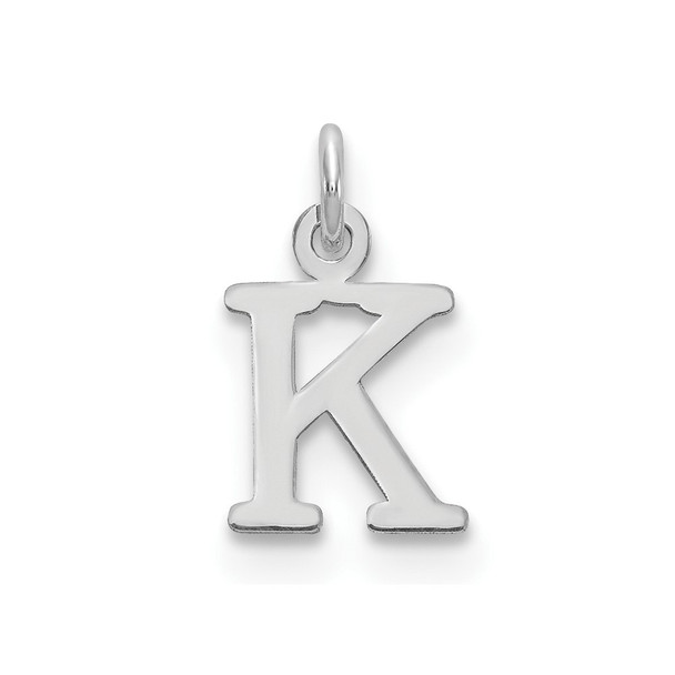 10k White Gold Cutout Letter K Initial Charm