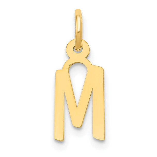 10K Yellow Gold Small Slanted Block Initial M Charm