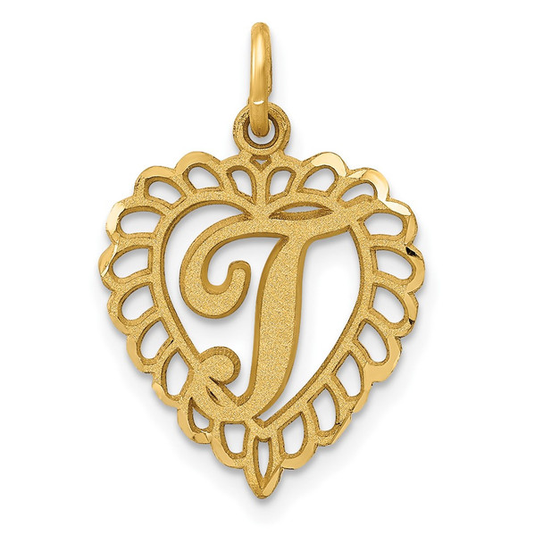 10K Yellow Gold Initial T Charm