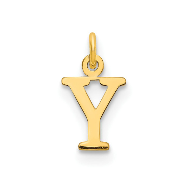 10K Yellow Gold Cutout Letter Y Initial Charm