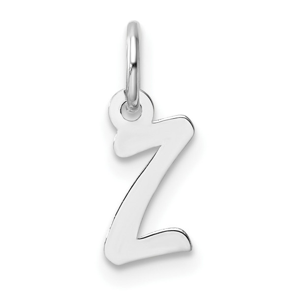 14k White Gold Small Script Letter Z Initial Charm