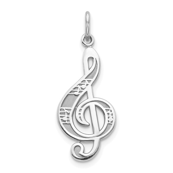 10k White Gold Treble Clef Charm 10C201W