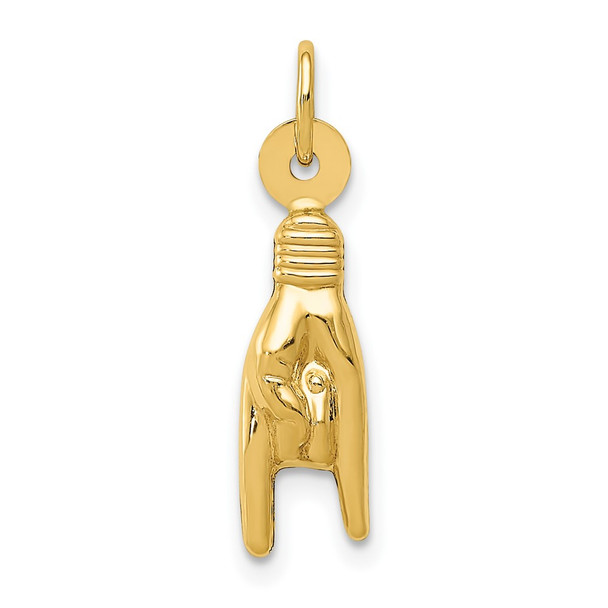 10K Yellow Gold Rock On Sign Charm