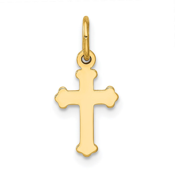 14K Yellow Gold Mini Polished Cross Charm