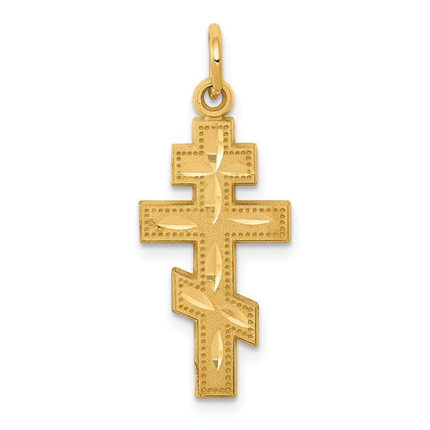 14K Yellow Gold Eastern Orthodox Cross Charm