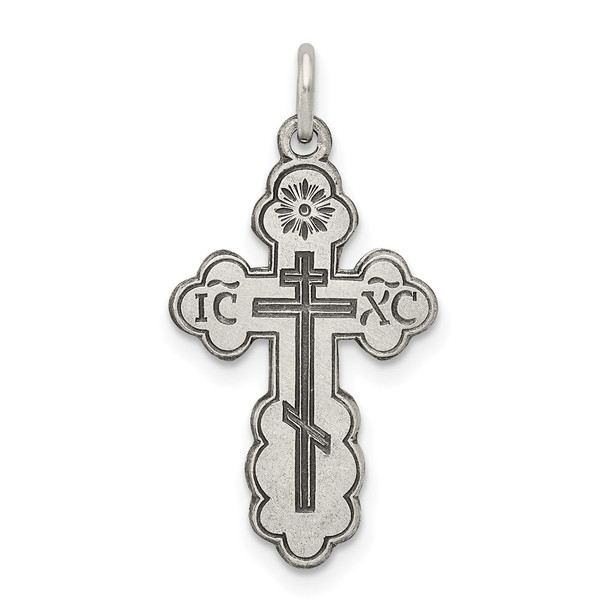 Sterling Silver Eastern Orthodox Cross Charm QC454