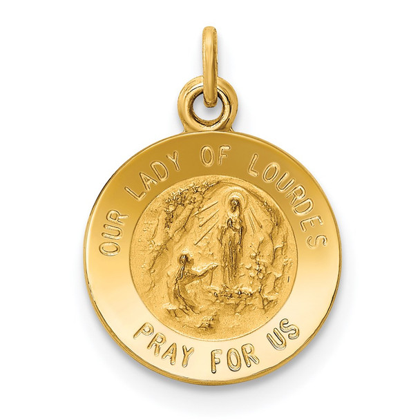 14K Yellow Gold Our Lady of Lourdes Medal Charm