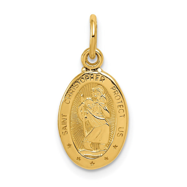 14K Yellow Gold Saint Christopher Medal Charm C820