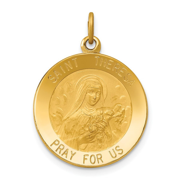 14K Yellow Gold Saint Theresa Medal Charm XAC224