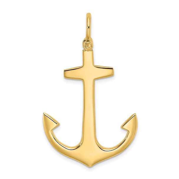 10K Yellow Gold 3-D Polished Large Anchor Charm