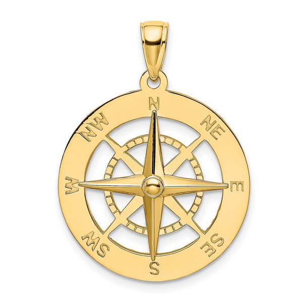 10K Yellow Gold Nautical Compass Charm 10K7846