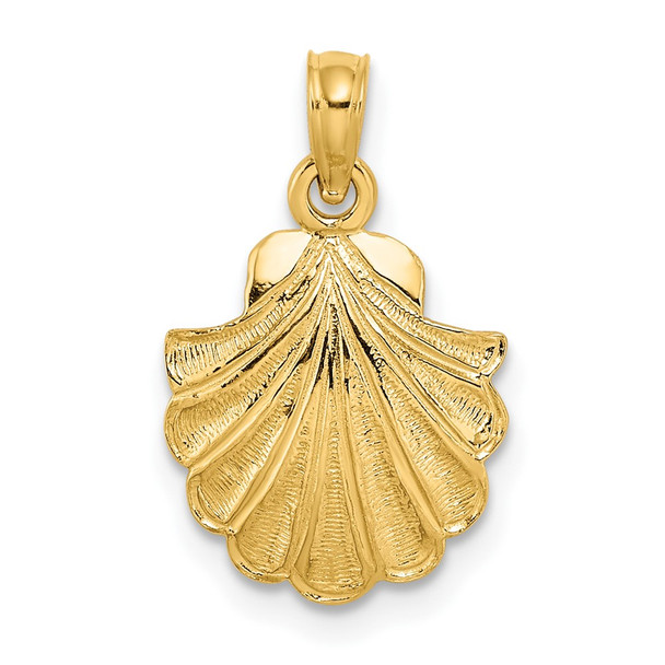 10K Yellow Gold 2-D Scallop Shell Charm 10K7395