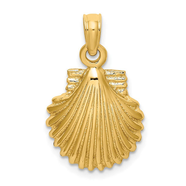 10K Yellow Gold Polished Scallop Shell Charm