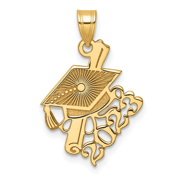 14K Yellow Gold Graduation Cap and Slanted Diploma 2023 Charm