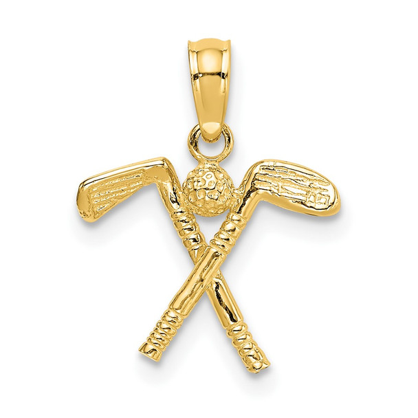 10K Yellow Gold 3-D Golf Clubs with Ball Charm