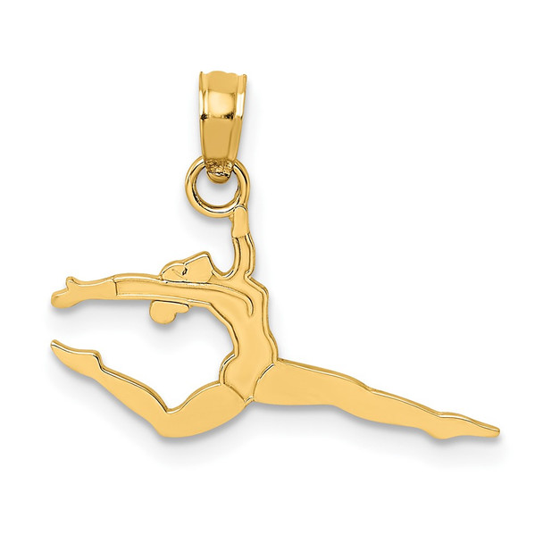 10K Yellow Gold Solid Polished Gymnast Charm