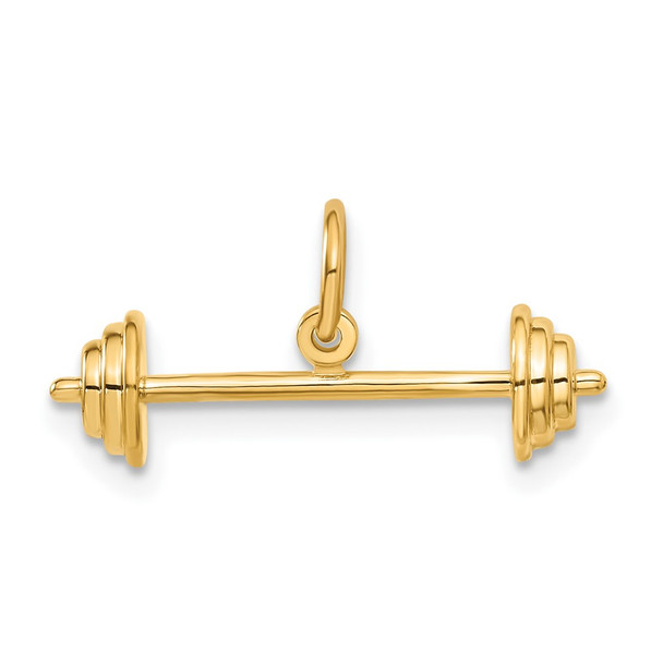 10K Yellow Gold Barbell Charm