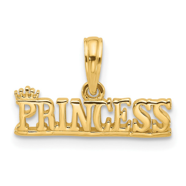 14K Yellow Gold Polished PRINCESS Charm